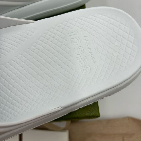 Men\'s Gucci ace web striped rubber, Pool slides size 9, made in Italy main image 9